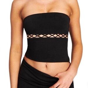 I.AM.GIA Strapless Black Bandeau Top